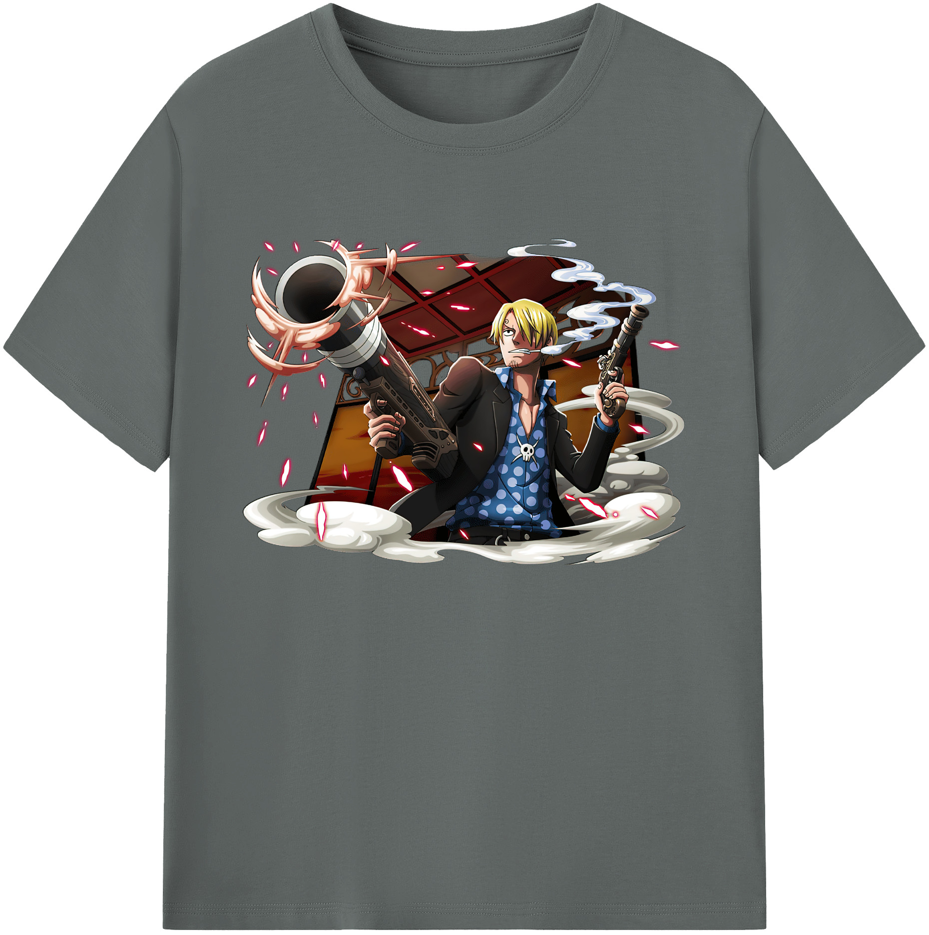 （画像用） ワンピース サンジ ONE PIECE Sanji 綿100％ メンズ半袖Tシャツ｜肌触りやわらか＆通気性